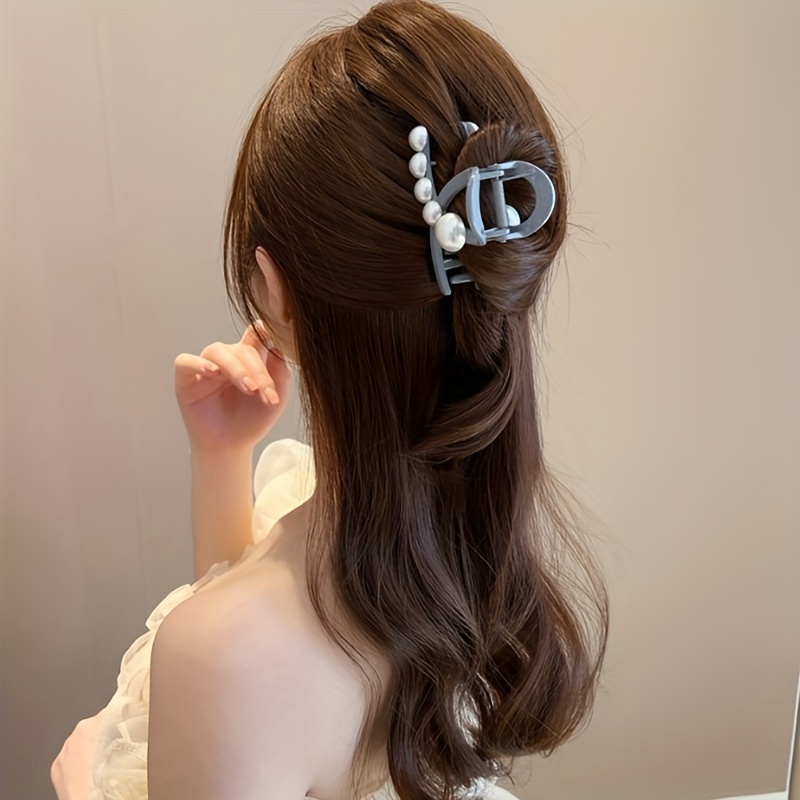 Elegant Bowknot Decor Hair Claw Clip Large Hair Grab Clip - Temu