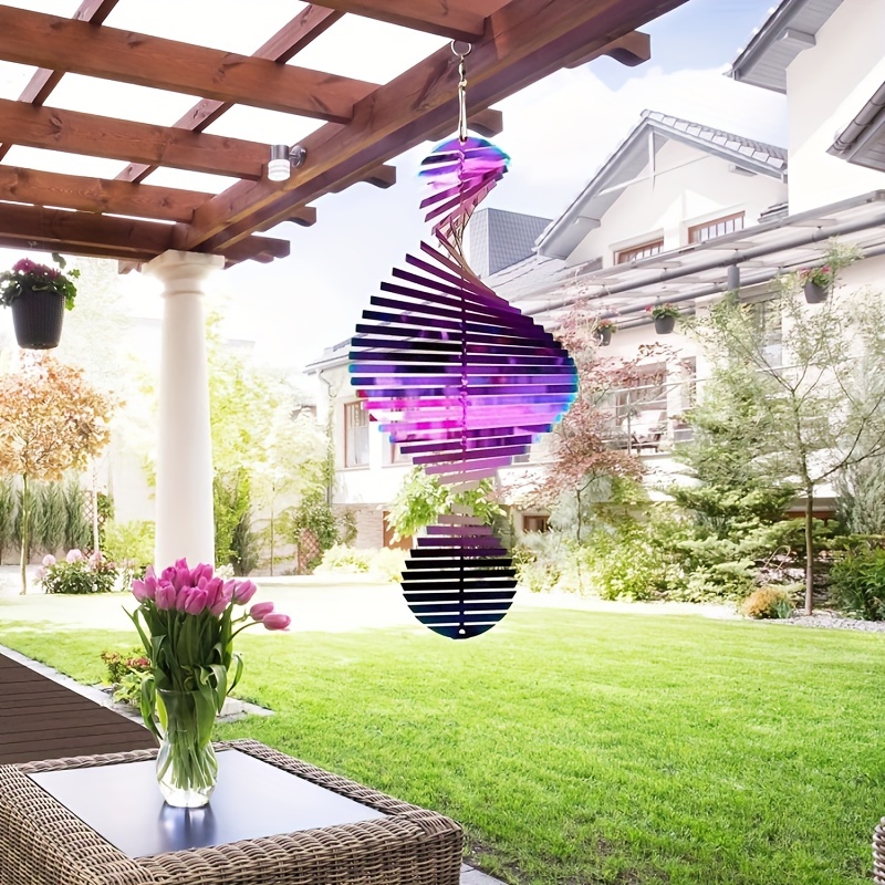 3D Metal Hanging Wind Spinner/Wind Chime Rotating Twisting Decor