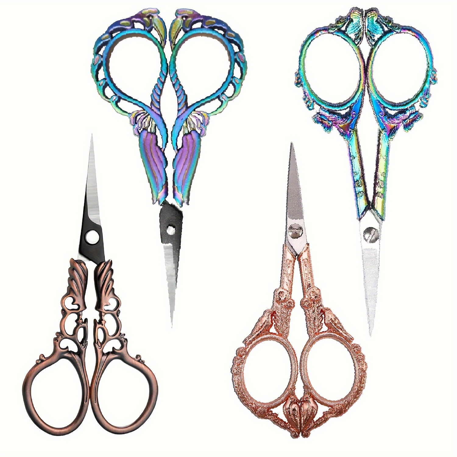 Mini Ring Scissors Loop Handle Self opening Scissors - Temu