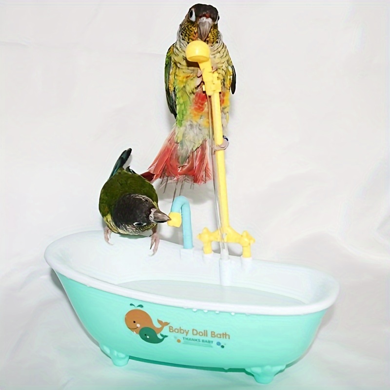

Pet Bath Tub For Bird Parrot, Automatic Bathtub, Bird Shower Bathing Tub Shower Feeder Bowl With Random Color Accessories For Pet Parrot Supplies