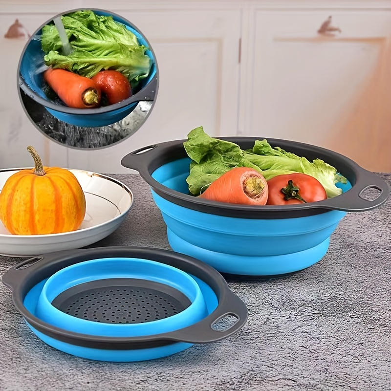 Kitchen Gadgets Telescopic Wash Basin Kitchen Accessories Draining Basket  Home Wash Fruit Tray Sink Water Filter Basket Shelf