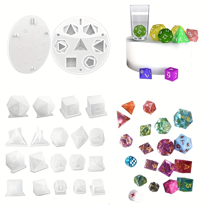 19 Styles Silicone Resin Casting Molds Resin Dice Molds