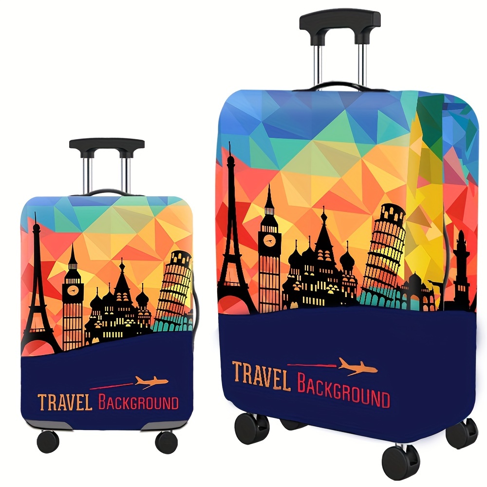 Initial Letter Print Travel Luggage Cover, Elastic Suitcase Cover Protector,  Foldable Trolley Case Dustproof Cover Fits Suitcase Travel Accessories -  Temu