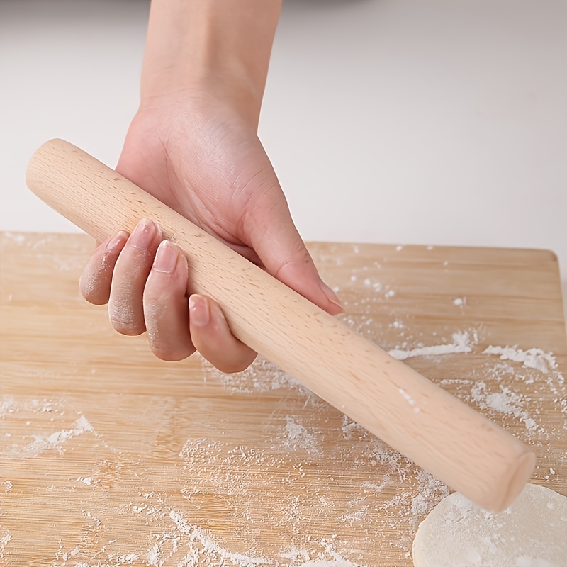 Classic Wood Rolling Pin - 18 Inch Wood Rolling Pin With Handles Solid  Wooden Roller Pin Baking Professional Dough Roller for Hom