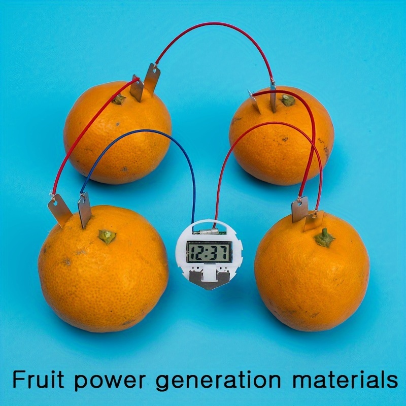 

Diy Homemade Fruit Battery Clock Salt Water Generation Toy, Experiment Toy, Science And Technology Small Making, Fruit Battery Light Fruit Electric Potato Clock Set, Fun Experiment Toy Stem Toy