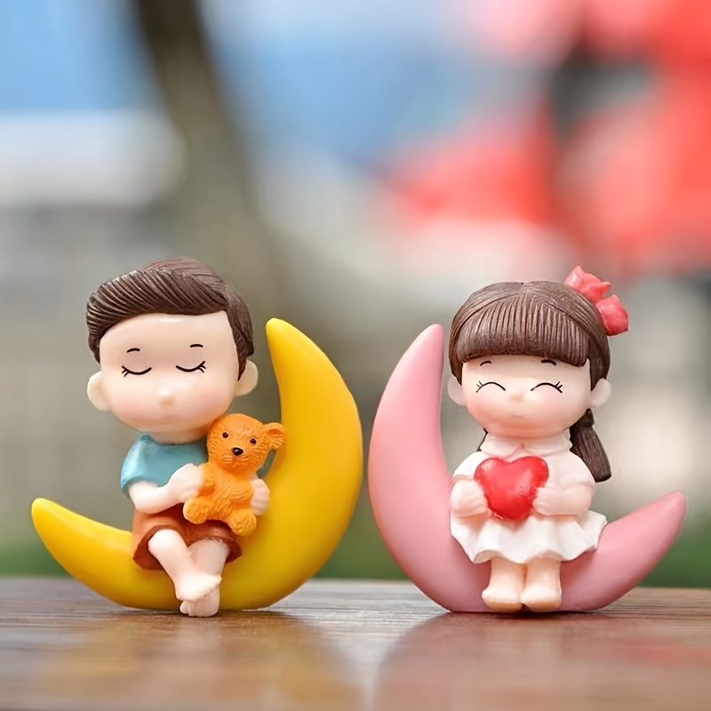 Moon Couples Figurines Car Ornaments Car Dashboard - Temu Australia