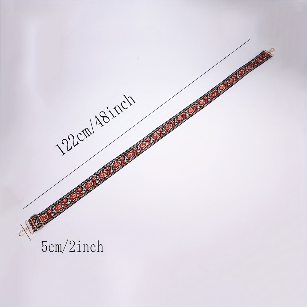 Jacquard Embroidery Adjustable Purse Strap Wide Nylon Belt