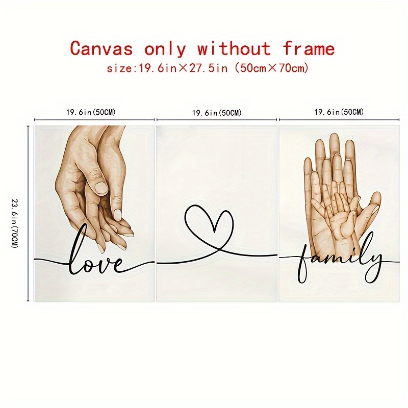 Image of 2d Flat, 2d Flat, 3 Paintings, Warm Family Posters, Canvas Paintings, Modern Art, Abstract Printing, Wall Images, Living Room Decorations, Gifts, (frameless)