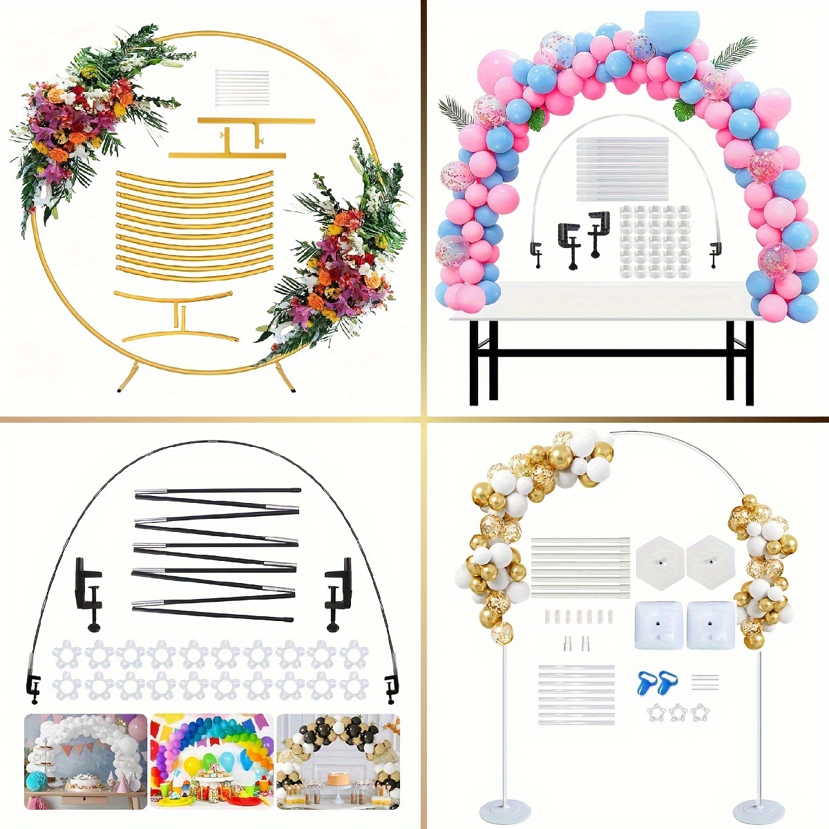 Balloon Arch Kit and Balloon Pump with 120 PCS Balloons, 9Ft Tall & 10Ft  Wide Adjustable Balloon Arch, Balloon Stand for Wedding Baby Shower