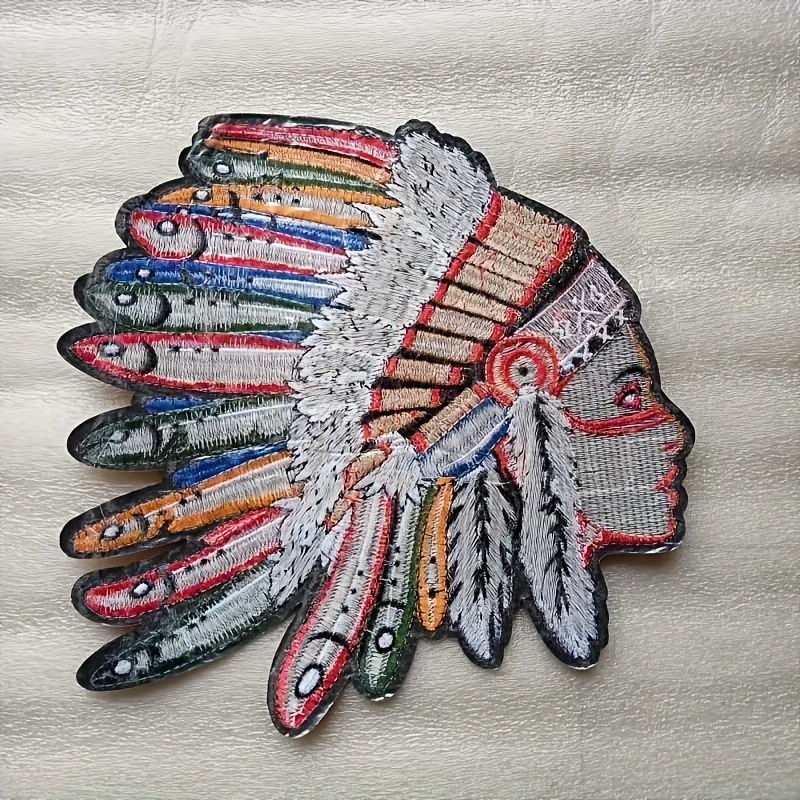 Embroidery Patches For Clothing Indian Feather Headdress Bag - Temu Italy