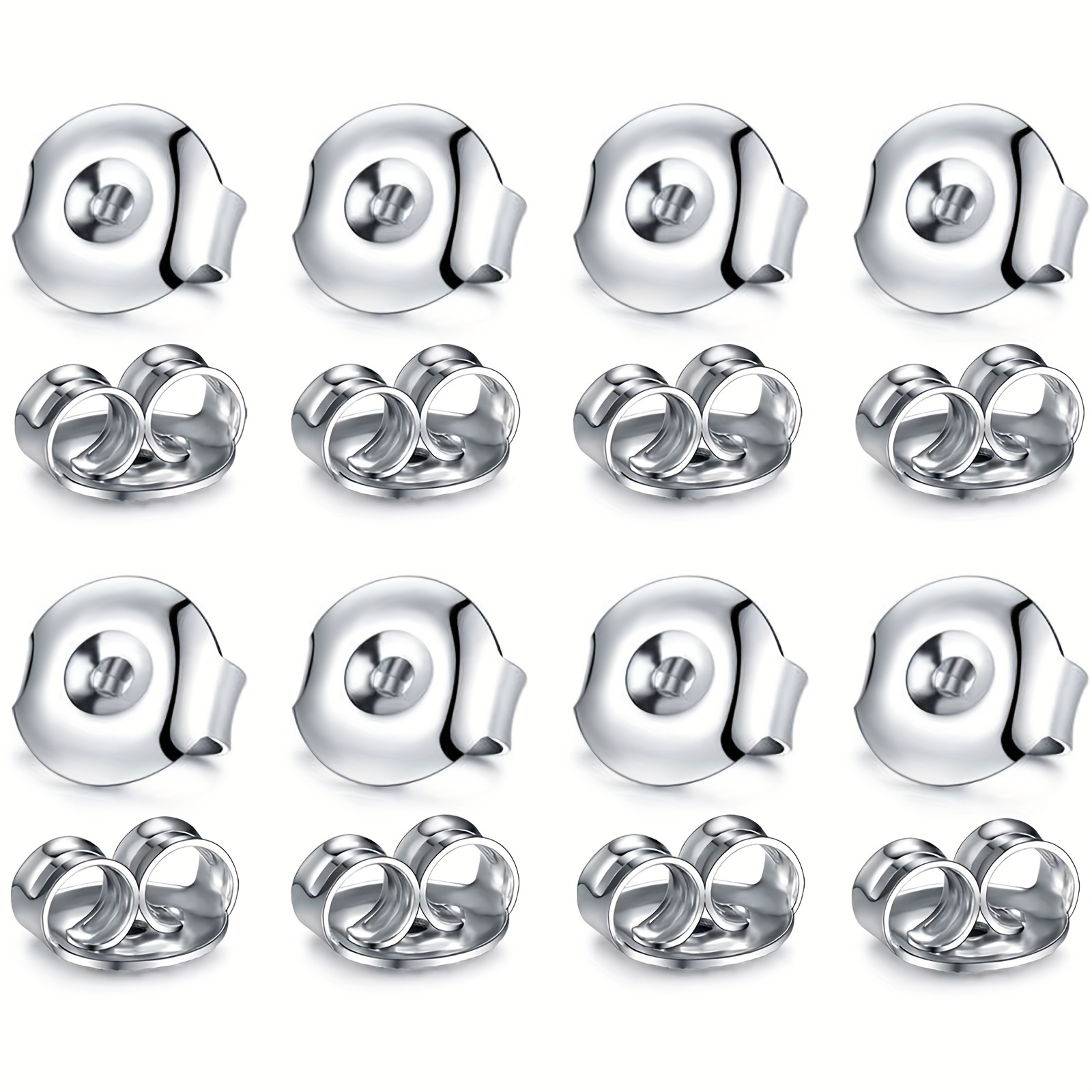  Locking Earring Backs For Studs-Secure Replacement Earring Back  in Stainless Steel- Locking Earring Backs Secure for Diamond Studs,  Hypoallergenic Replacements Earring Backings for Notched Post: Clothing,  Shoes & Jewelry