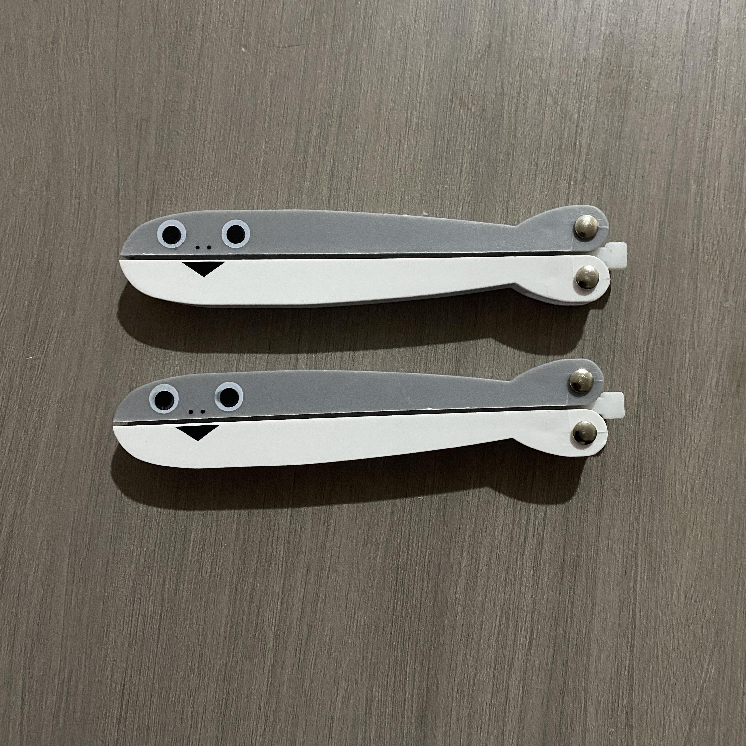 3d Printed Fish Bone Butterfly Knife Very Safe Small Toy - Temu