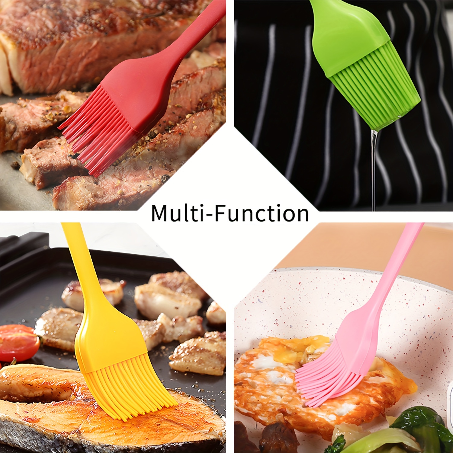Silicone Heat Resistant Marinading Meat Grill Basting Pastry Brush For Oil  Butter Sauce Sausages Desserts Turkey Baster Grill Barbecue, Multicolor -  Temu