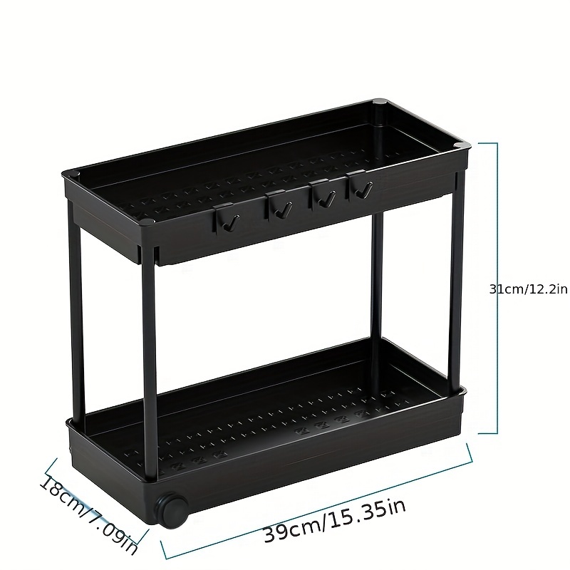 Under Sink Organize, Double-layer Stainless Steel Sink Storage Rack, Simple  Seasoning Rack, Bathroom Storage Rack - Temu