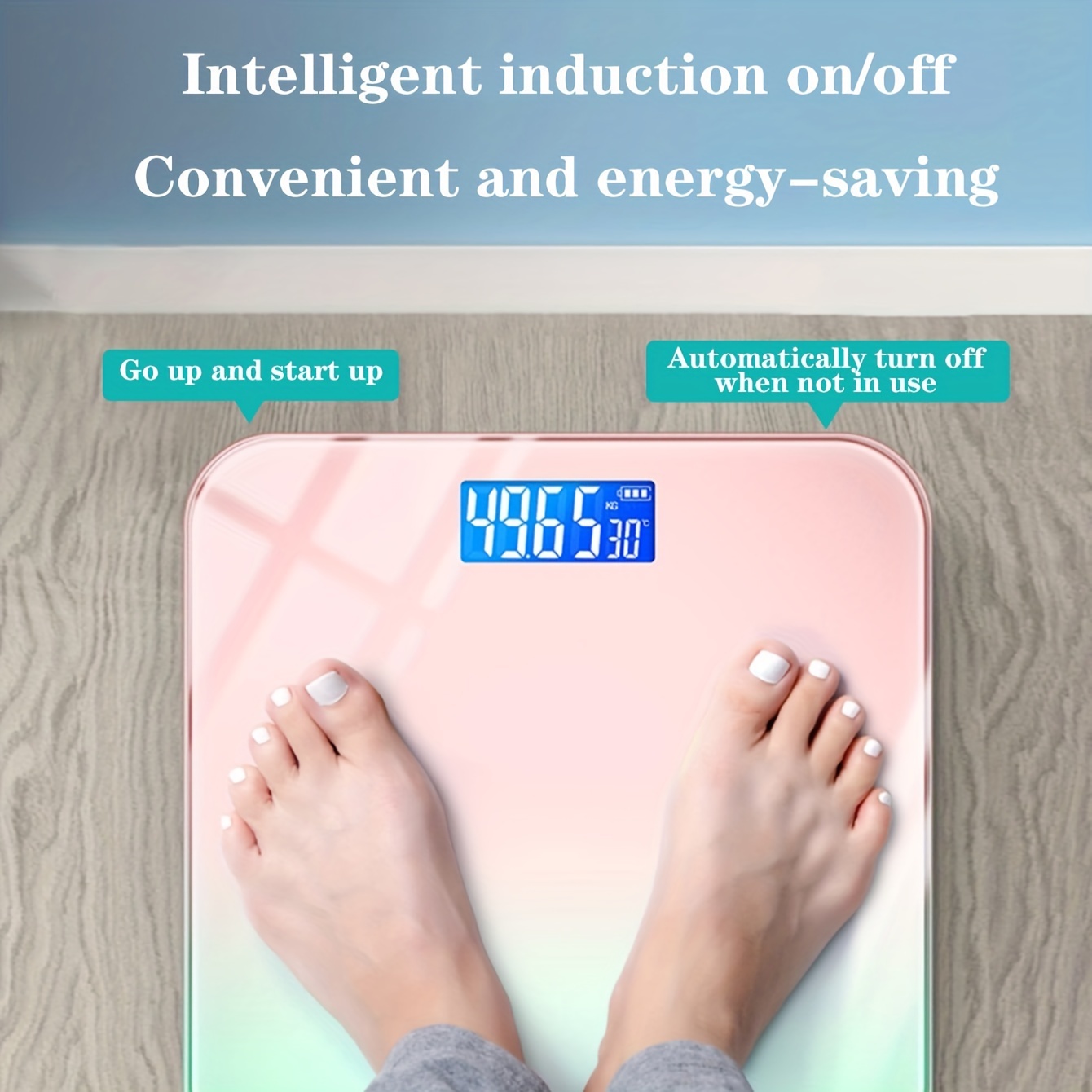 USB Charging Digital Scale Body Weight Gradients Color Bathroom