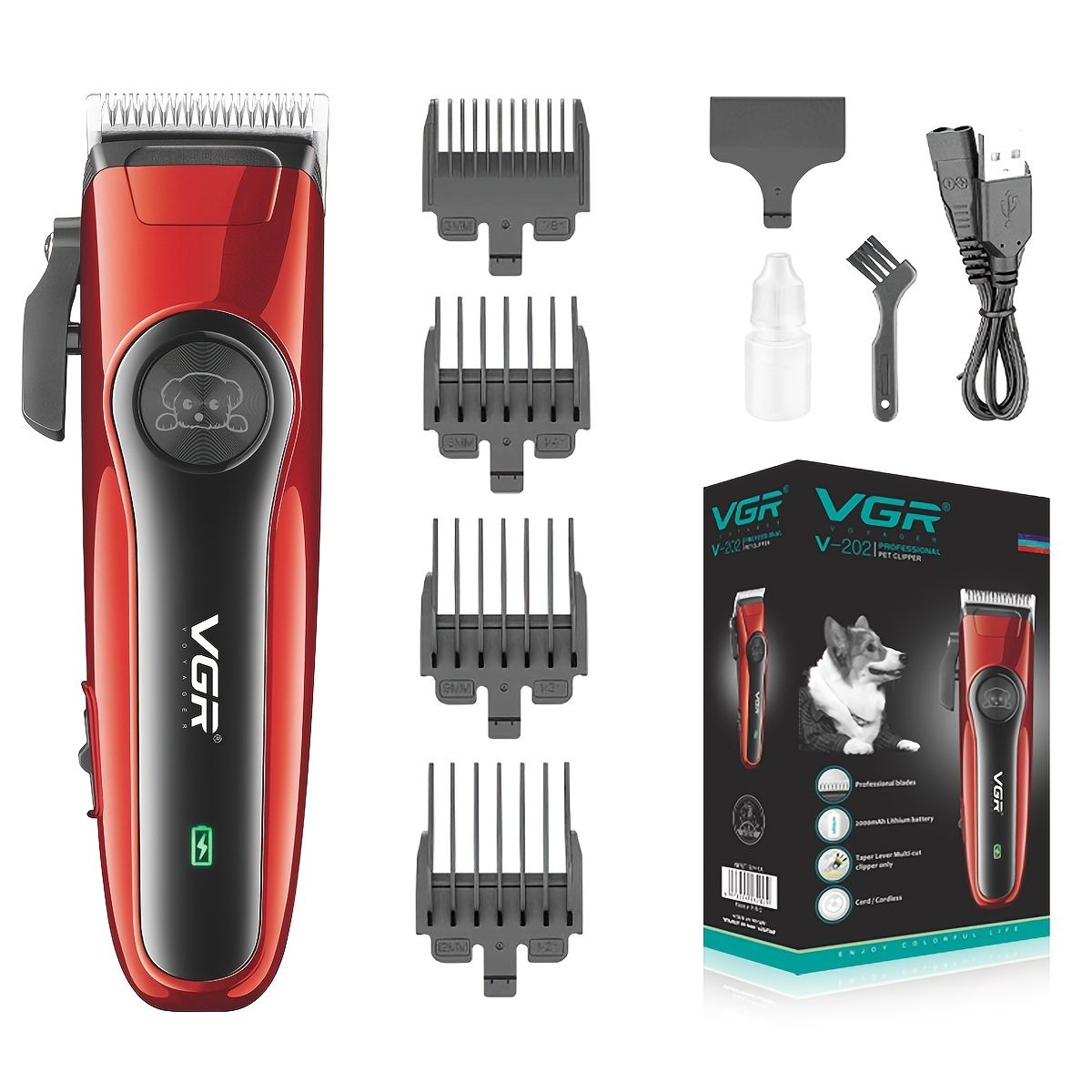 Vgr V 202 Dog Electric Usb Rechargeable Hair Clipper Special Pet Hair  Clipper Shaver For Hair Cutting - Appliances - Temu