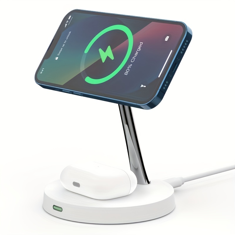 4 In 1 Magnetic Wireless Charger Station For IPhone 14 13 For Airpods  3/2/Pro, With Night Light For IWatch Series 8/7/6/SE, Wireless Charging  Station