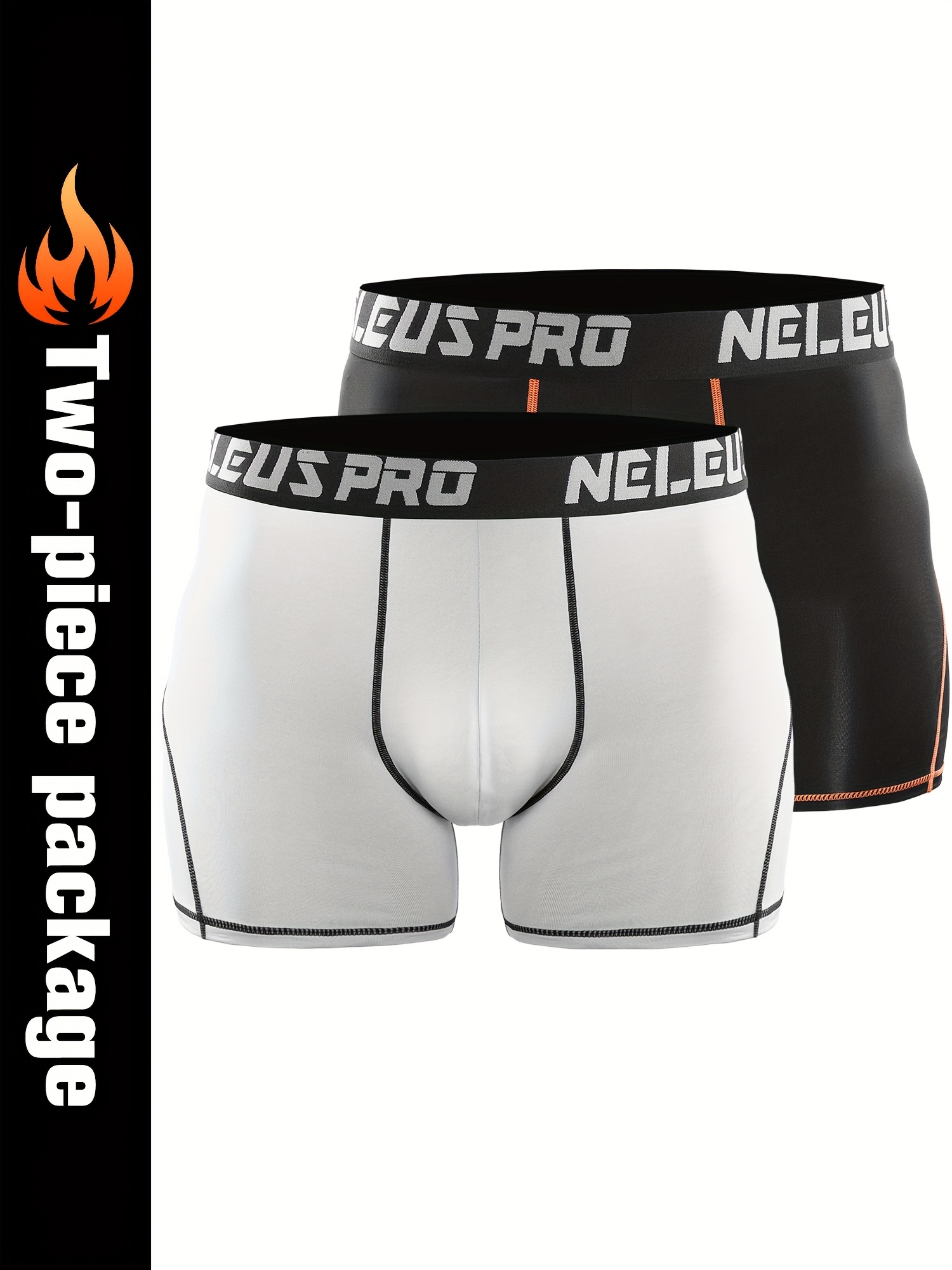 2-Pack *'S Sports Boxer Briefs, High Elastic Skinny Fit, Breathable  Moisture-Wicking Polyester Knit Fabric, Solid Color, Quick-Drying Running  Work