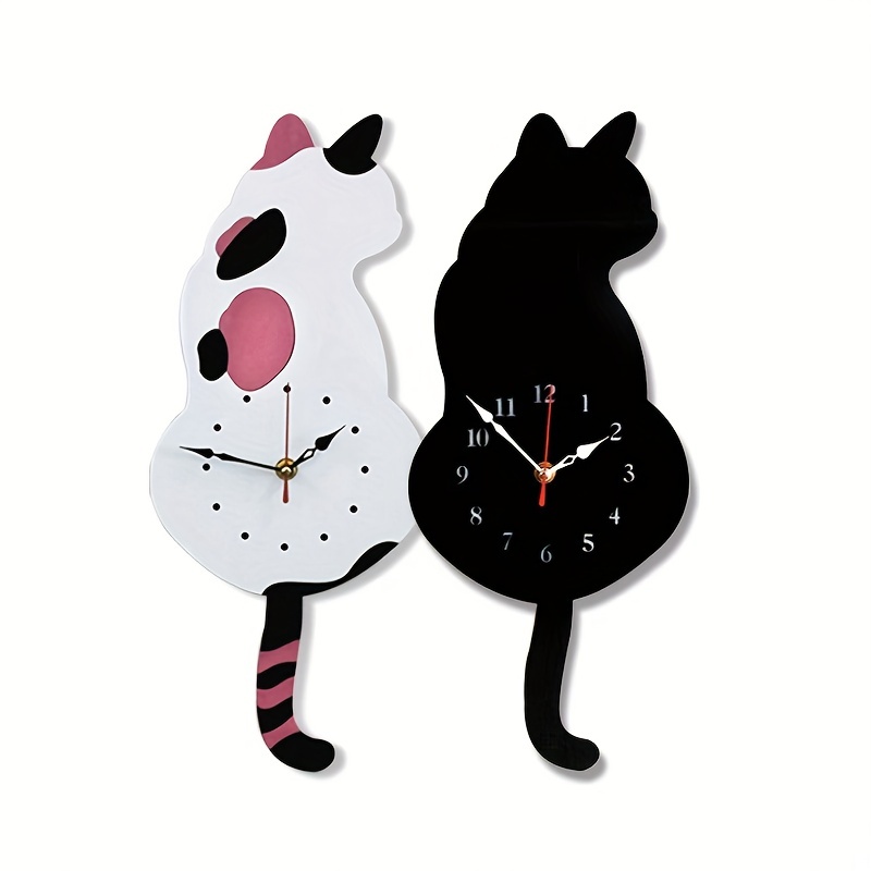 TOMMY and FISH pendulum wall clock with cute kitten