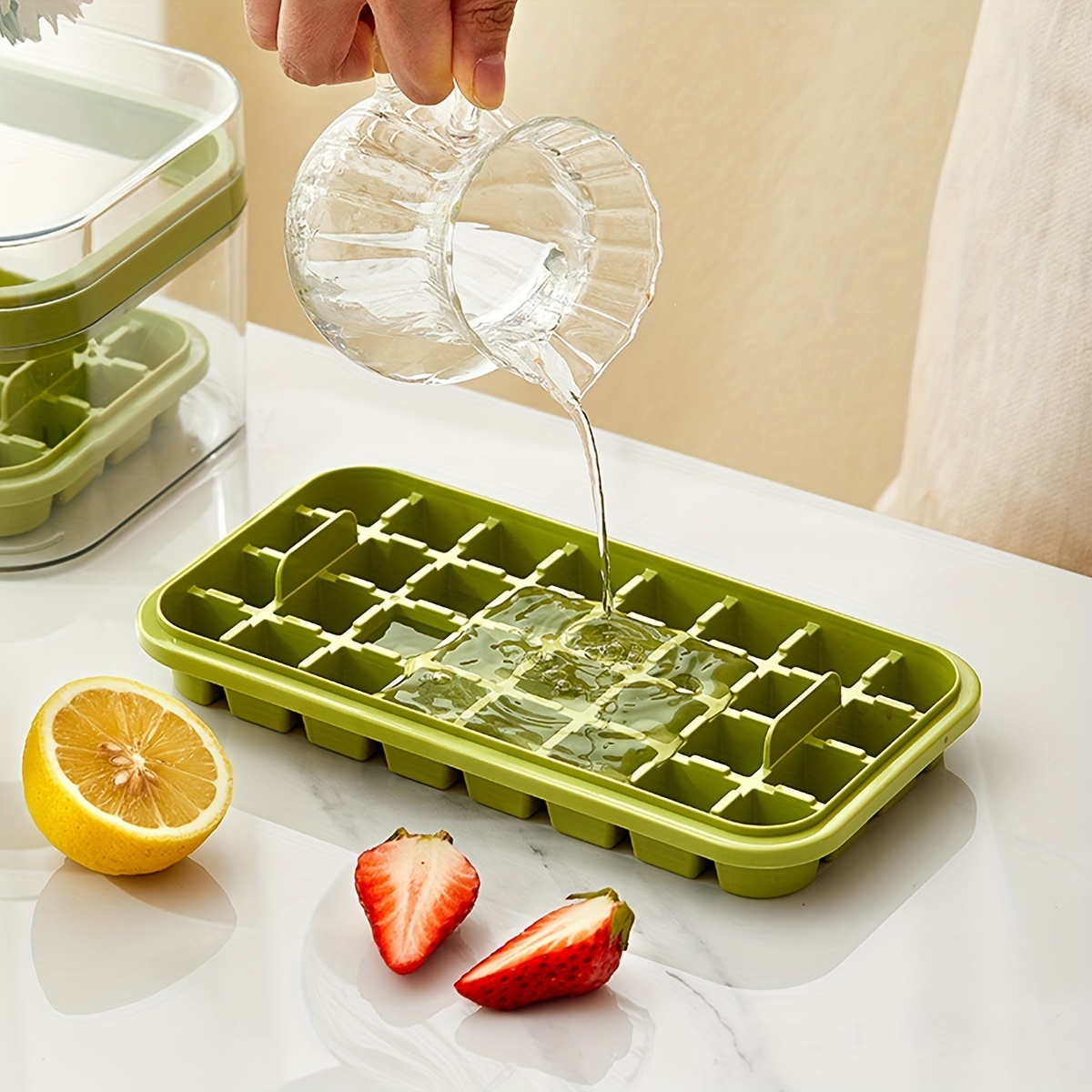 Mini Ice Cube Trays With Lids, Small Ice Cube Molds For Freezer, Stackable Ice  Tray For Whiskey Cocktails Drinks - Temu
