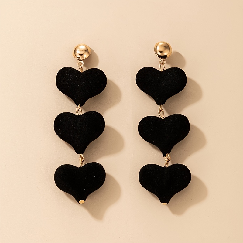 Love Velvet Long Earrings, Female Gift