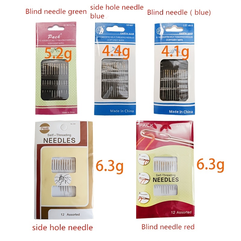 Hand Sewing Needles Threading Needles With Side Hole Blind - Temu