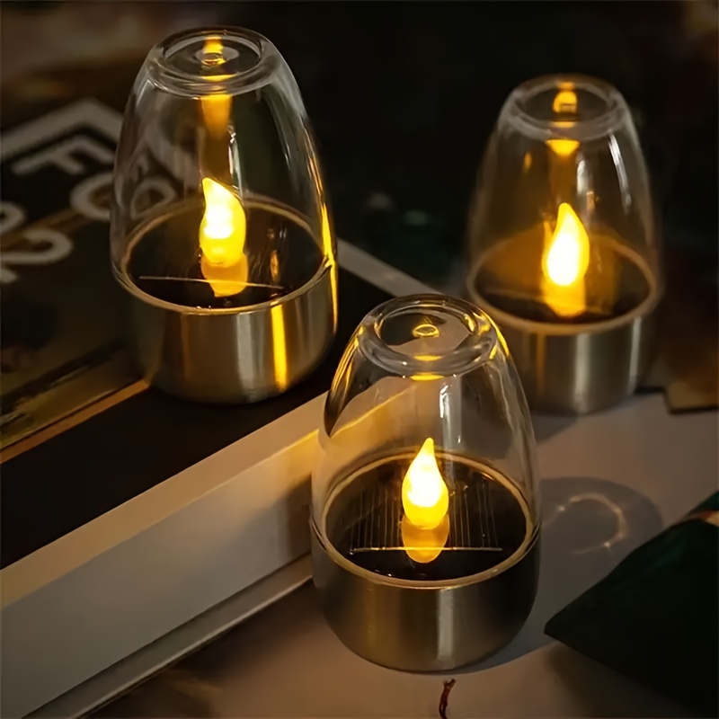 Bougie Solaire LED, Lanterne Funéraire pour Cimetière, Bougie