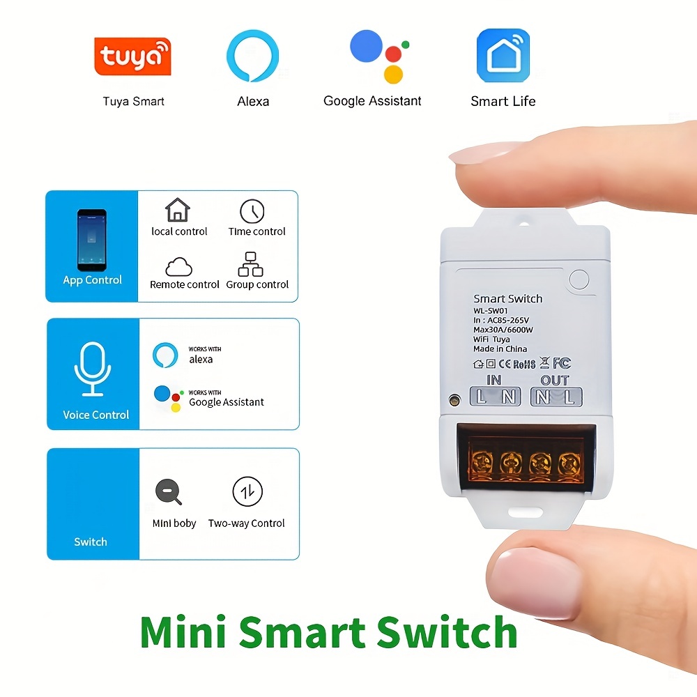 Tuya Smart Life WiFi Switch Socket Relay module Breaker remote control  google Home Alexa Echo smart home automation light socket