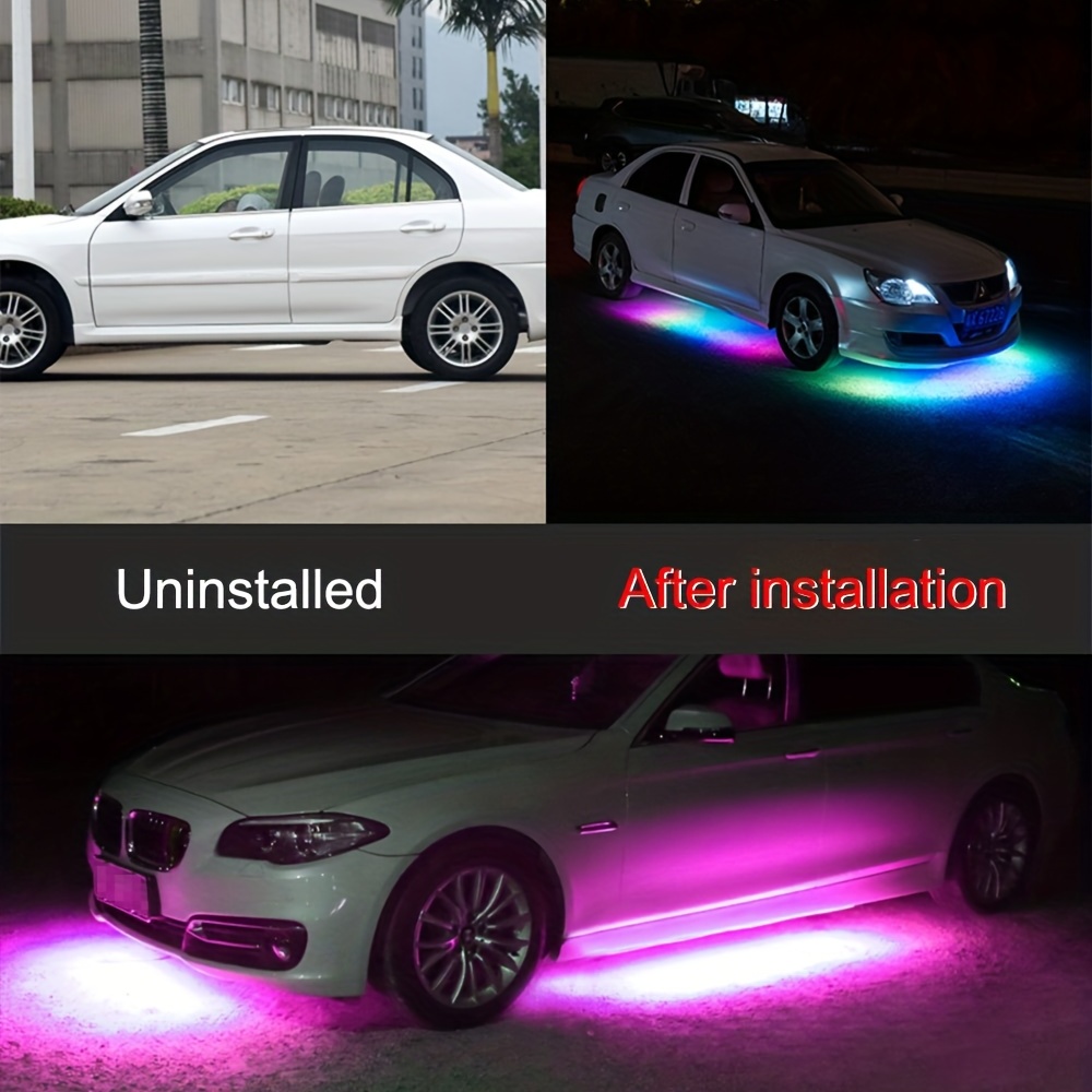 Luces LED para chasis de coche, luz ambiental con Control de voz