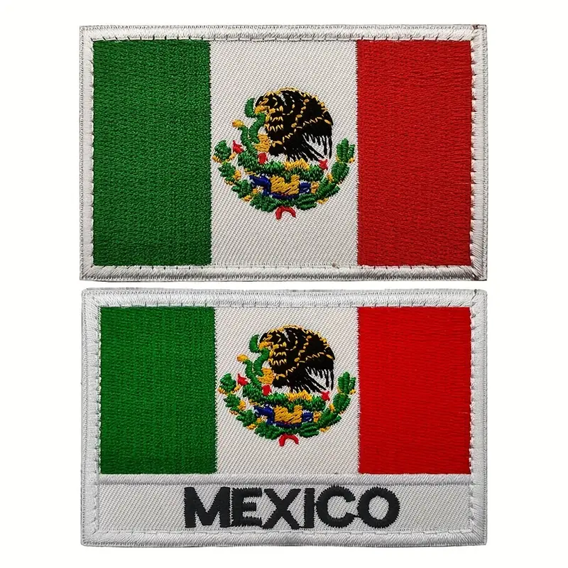1Pc Patch da bandeira do México bordado emblemas táticos militares de  moralidade aplique fixador gancho e laço para mochilas