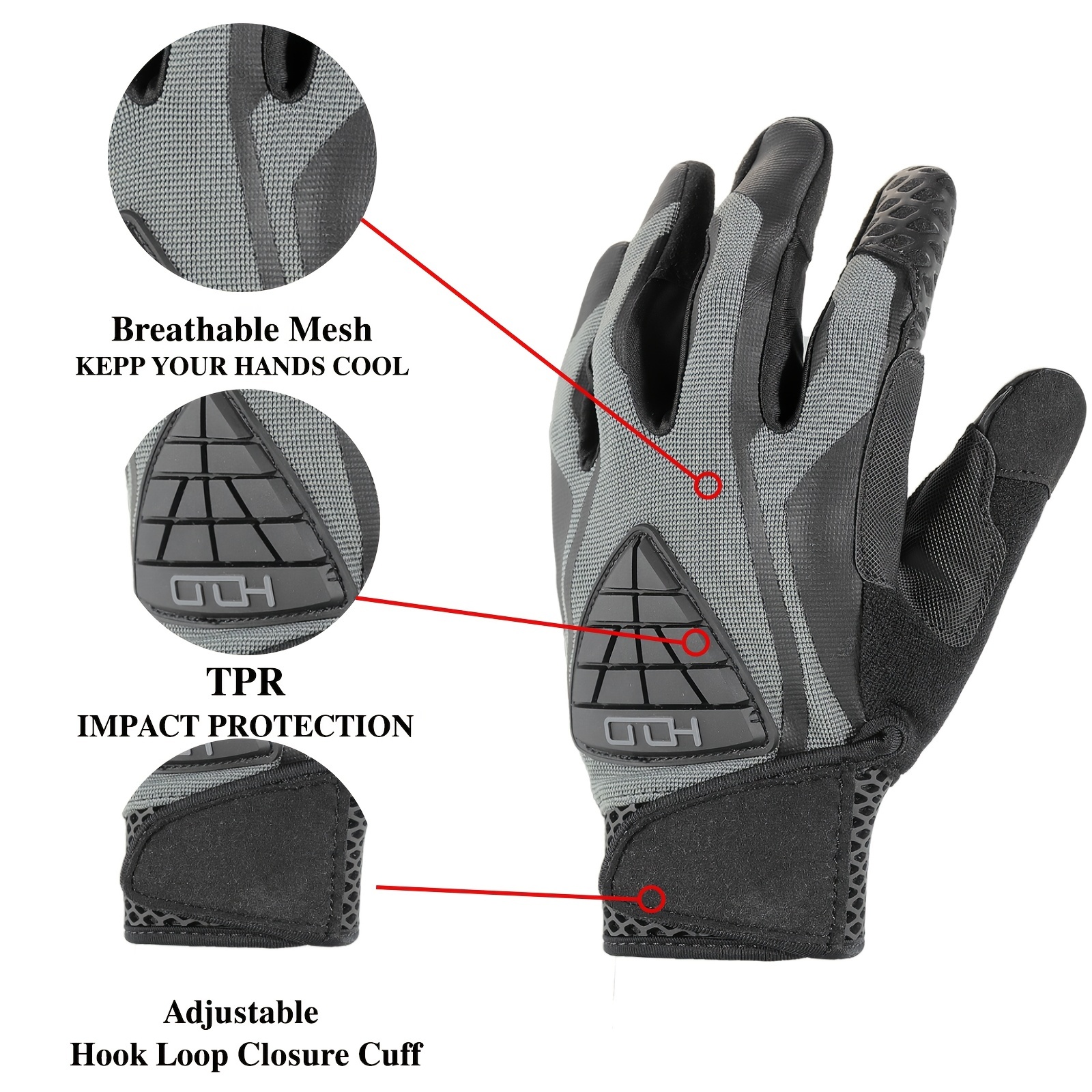 Grip Work Gloves Tpr Knuckle On Back For Imapct Protection - Temu