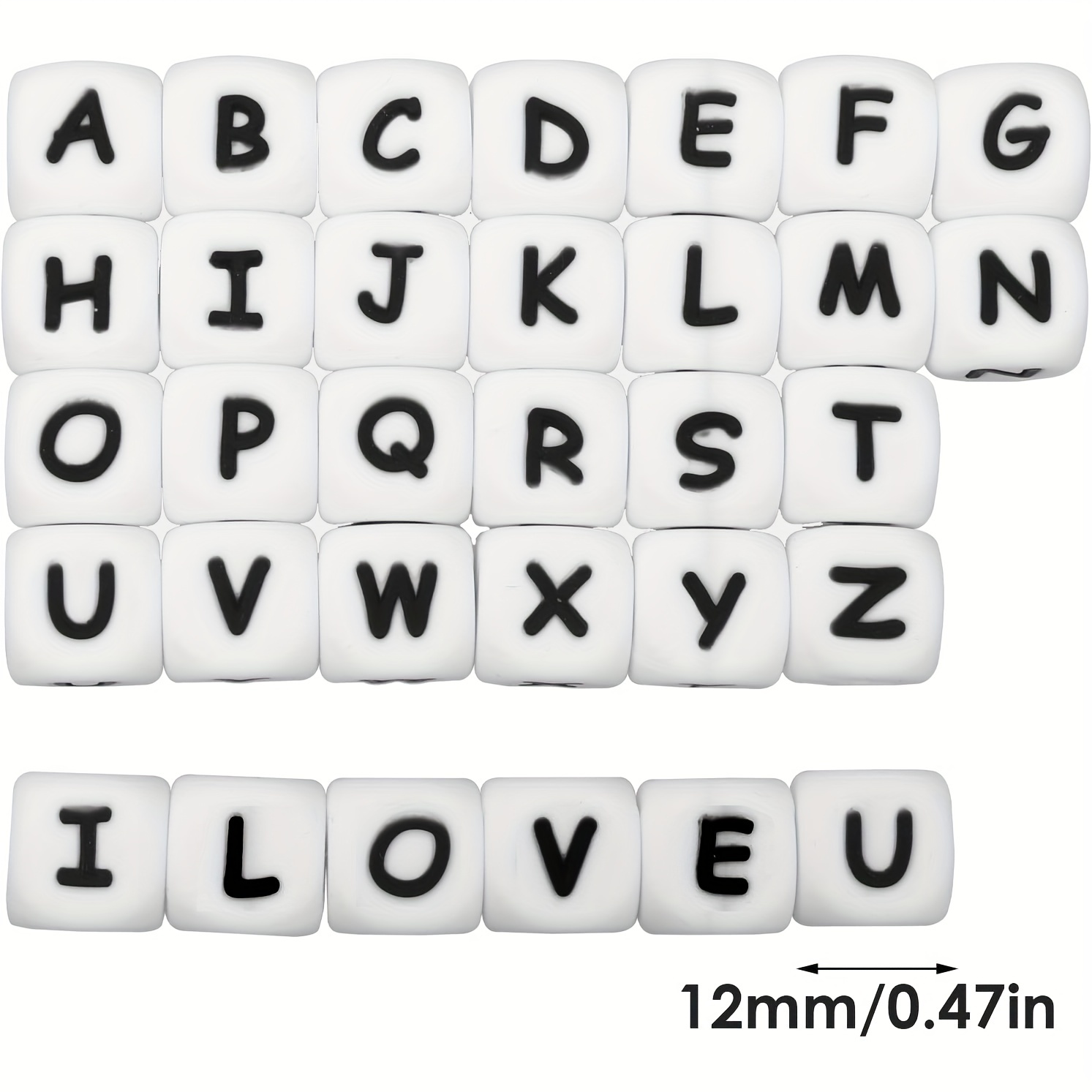 A z Silicone Letter Beads For Jewelry Making Diy Bracelet - Temu