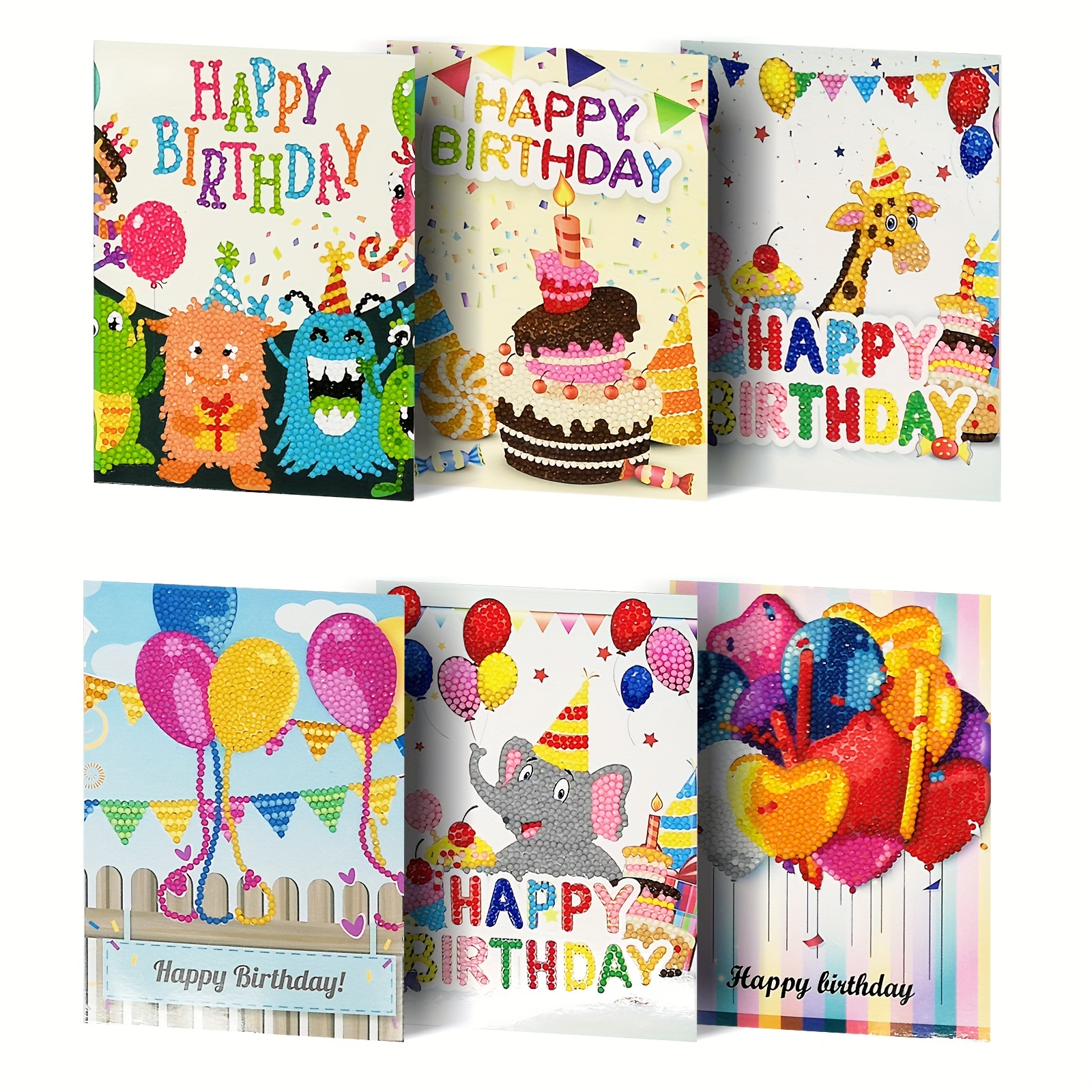 TTNight DIY Birthday Cards - 12 Pcs 5D Special Shaped Diamond Painting Greeting Cards for Birthday and Holiday - Mosaic Making Greeting Cards Art Craf