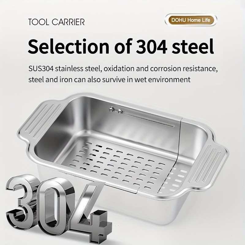 TOOLF Escurridor de platos de acero inoxidable 304 para encimera de cocina,  escurridor de platos para gran capacidad, negro, tamaño estándar