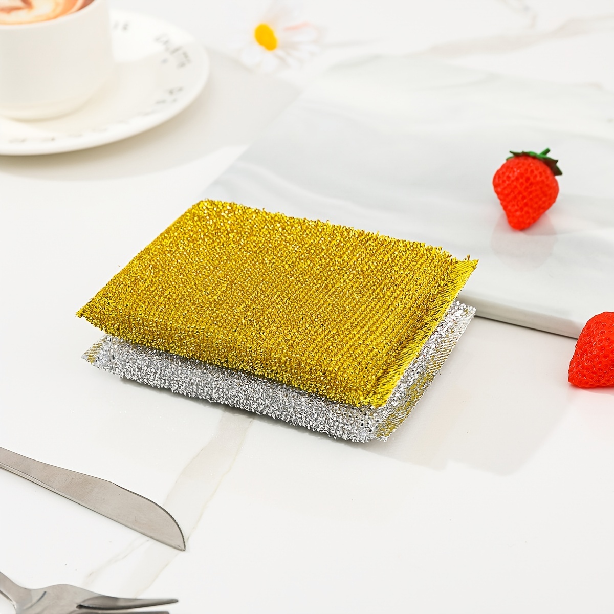 HOMERHYME Esponjas resistentes, paquete de 24 esponjas para fregar, esponja  multiusos para platos, esponja de cocina de celulosa ecológica, diseño