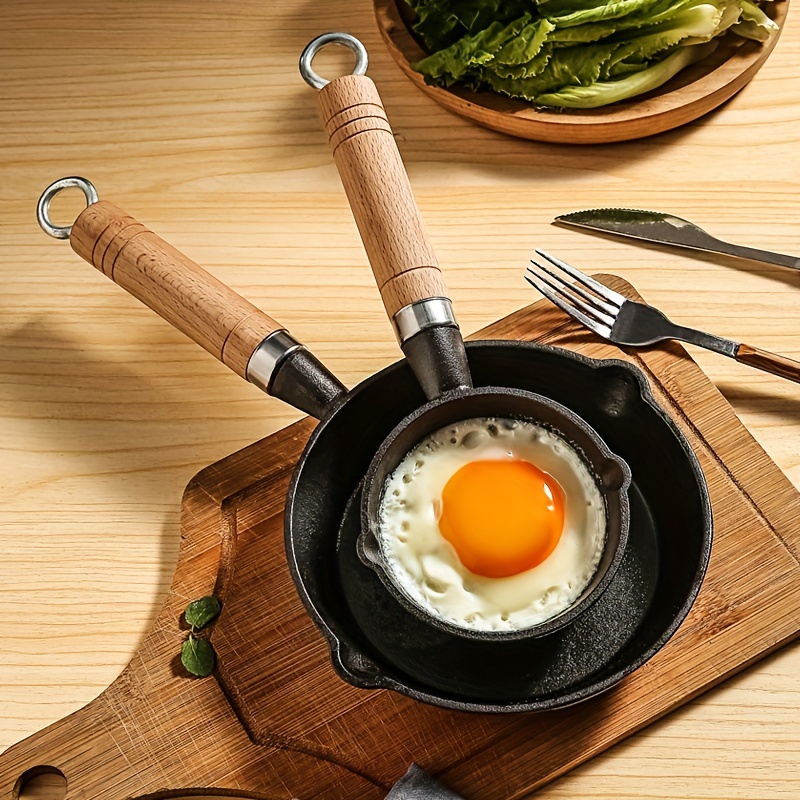 1pc Small-sized 10cm-wide Cast Iron Frying Pan, Detachable Handle