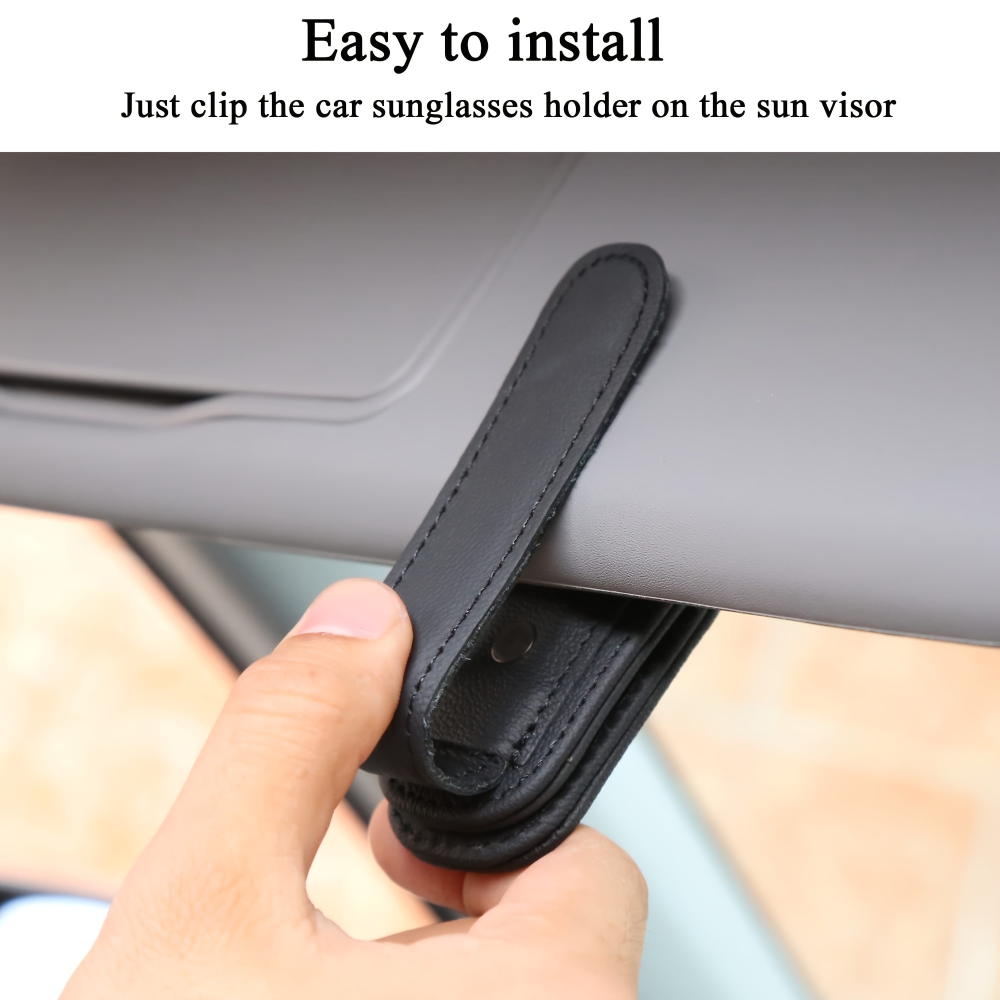 Porte-lunettes Magnétique Pour Voiture - Support Universel En Cuir, Neuf