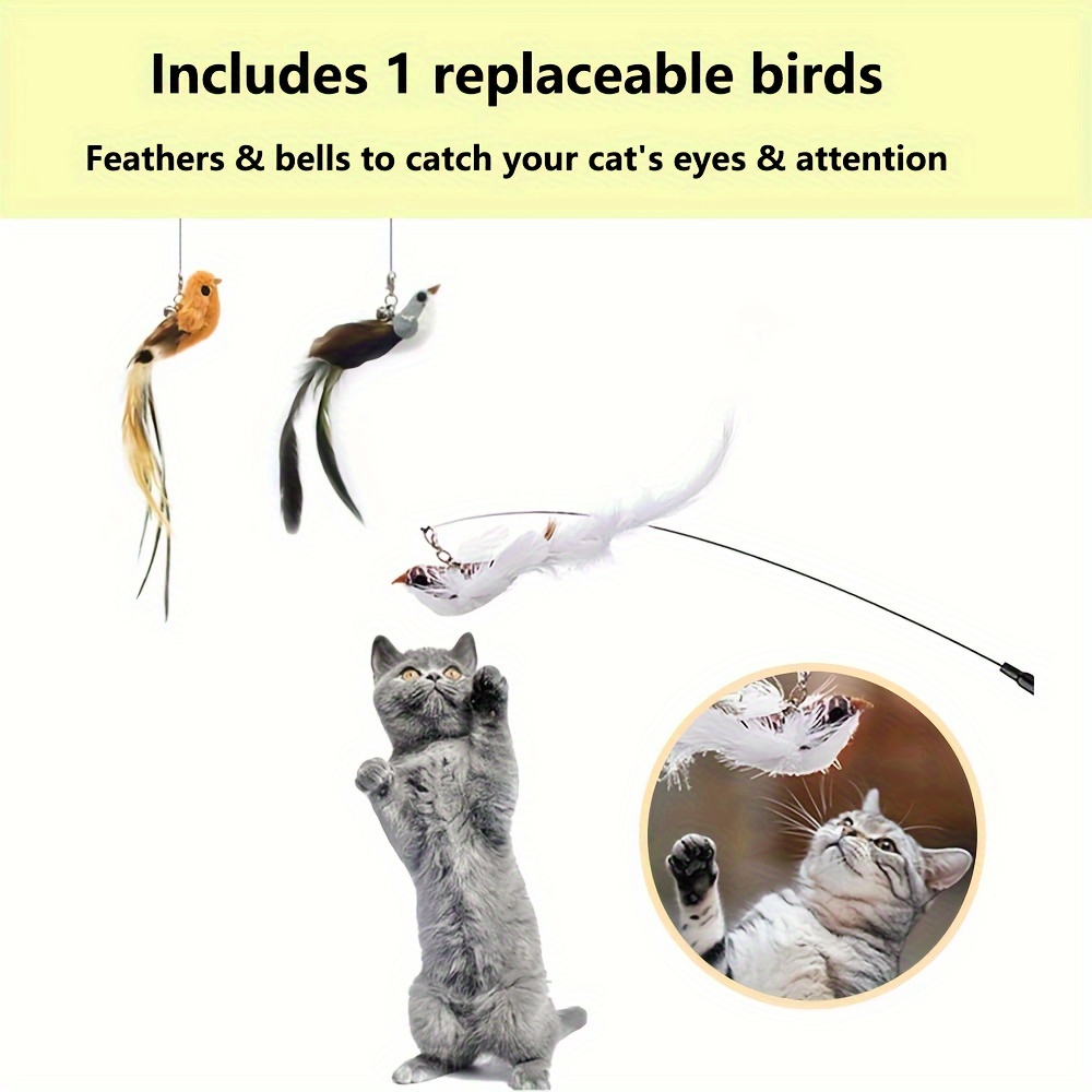 Simulation Cat Toy Set Interactive Bird Realistic Colorful - Temu