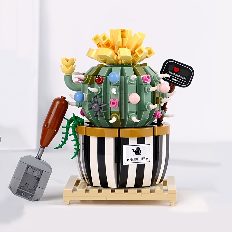 Mini Cactus Building Blocks Kit Floral Creativity Cactus - Temu