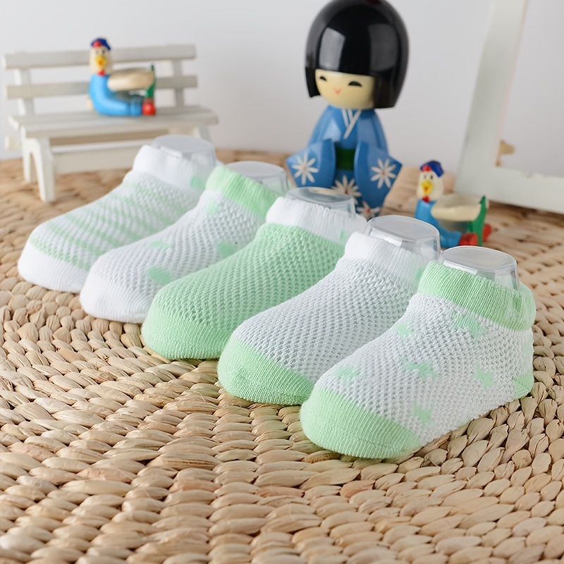 6pairs Baby Socks Stripe Graphic Non-slip Ankle Socks Floor Socks For  Summer Girls And Boys