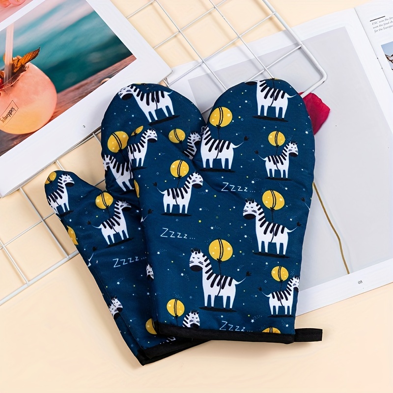 Cotton Oven Mitts Colorful Printed Heat Resistant Mitts Heat - Temu