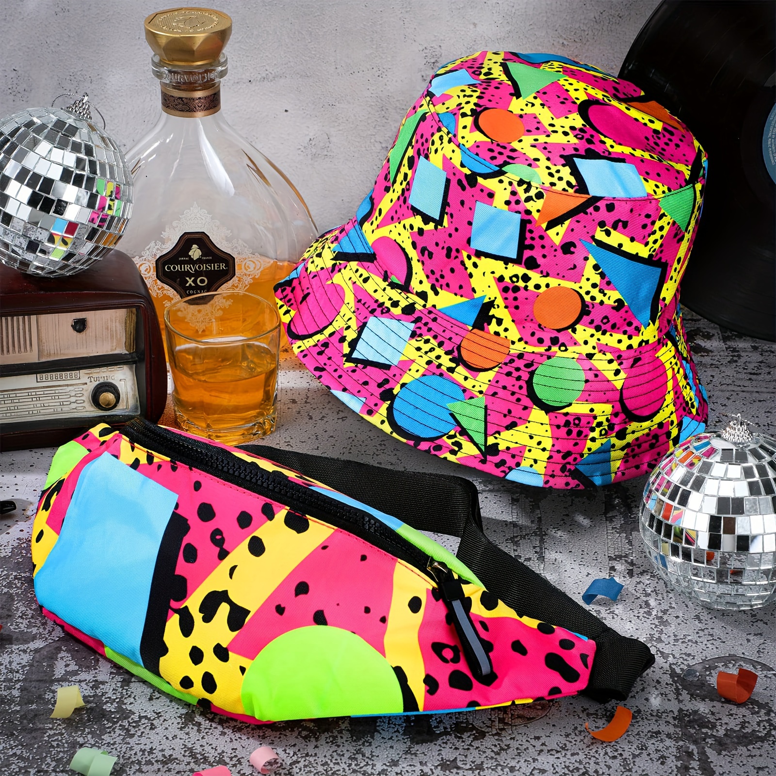 2pcs Fanny Pack And Bucket Hat Set For Men And Women 80s 90s Style Perfect  For Sports And Parties, Shop The Latest Trends
