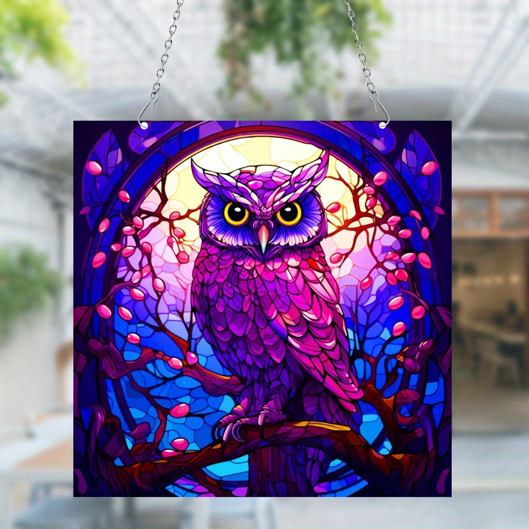 Owl Dyed Acrylic Hanging Window Christmas Gift