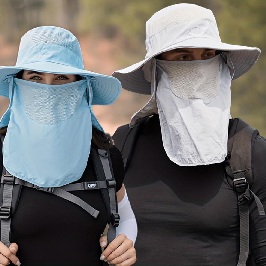 Wide Brim Sun Hat Breathable Bucket Cap Summer UV Protection Fishing Men  Women