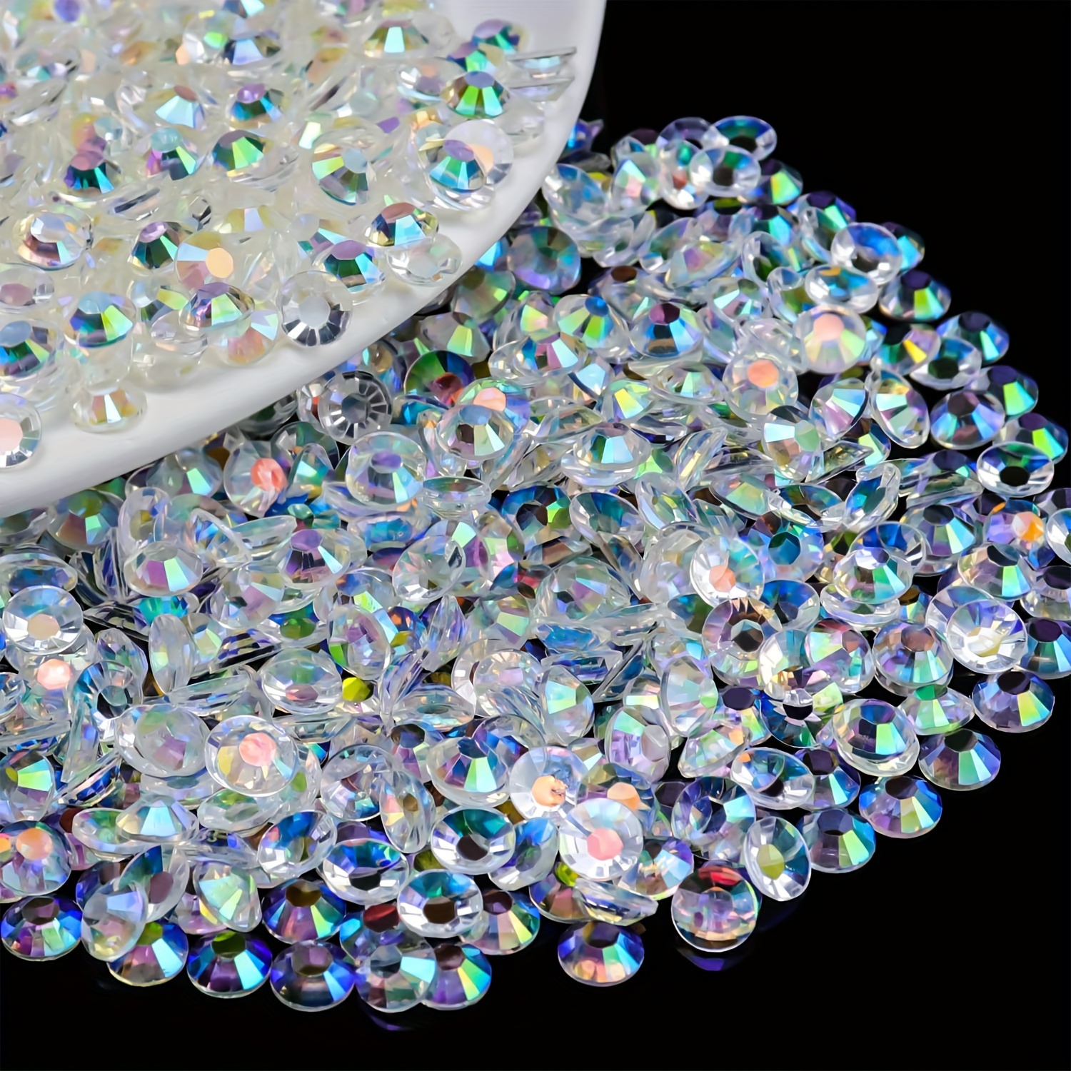 2MM Jelly Rhinestones 1000 OR 5000 per Container Non-hotfix Flatback  Faceted Resin AB Rhinestones SS8 Embellishment 
