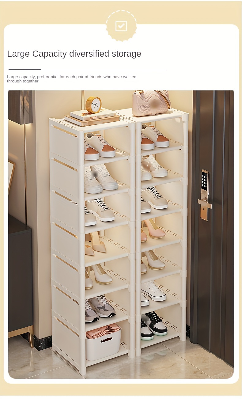 7/8-layer Plastic Shoes Rack, Stable Shoe Storage Shelf, Household Storage  Organizer For Rental House, Entryway, Hallway, Bedroom, Bathroom, Living  Room - Temu