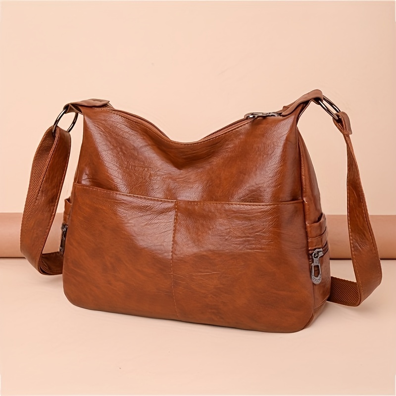 Minimalist Hobo Bag Vintage Faux Leather Crossbody Bag Large Capacity  Shoulder Bag, Today's Best Daily Deals