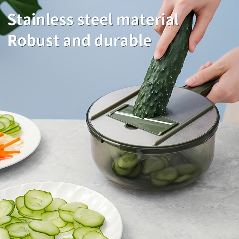 1pc Stainless Steel Vegetable Cutter, Vegetable Chopper, Multifunctional  Fruit Slicer With Container