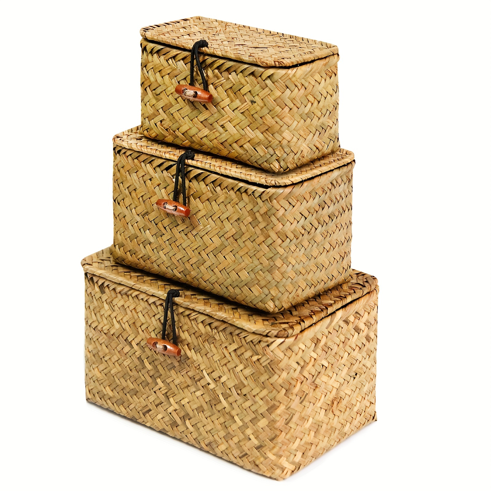 Handwoven Straw Storage Basket Rattan Divider Storage Box - Temu