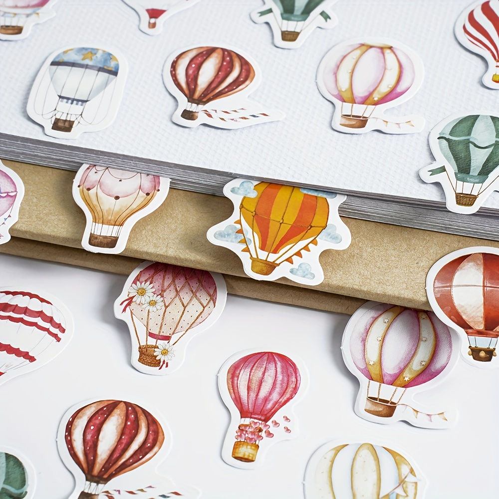 Colorful Hot Air Balloon Stickers Perfect For Water Bottles - Temu
